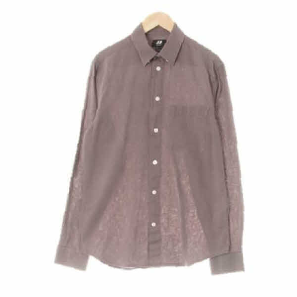 h&m 그레이 린넨혼방 포켓긴팔셔츠