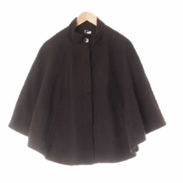 h&m 블랙 비스코스혼방 절개라인모던케이프