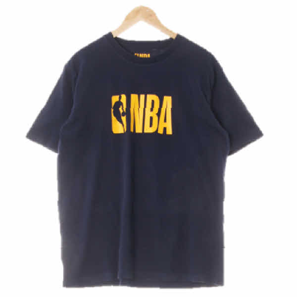 NBA 네이비 프린팅 면 배색빅로고반팔티