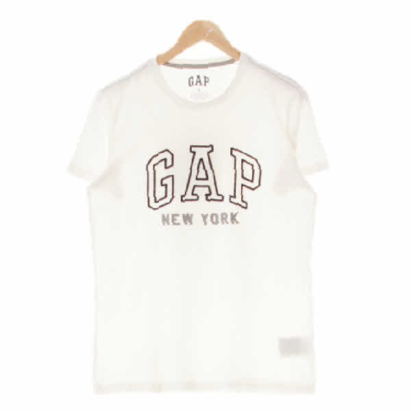 gap 화이트 면 아웃라인자수빅로고반팔티