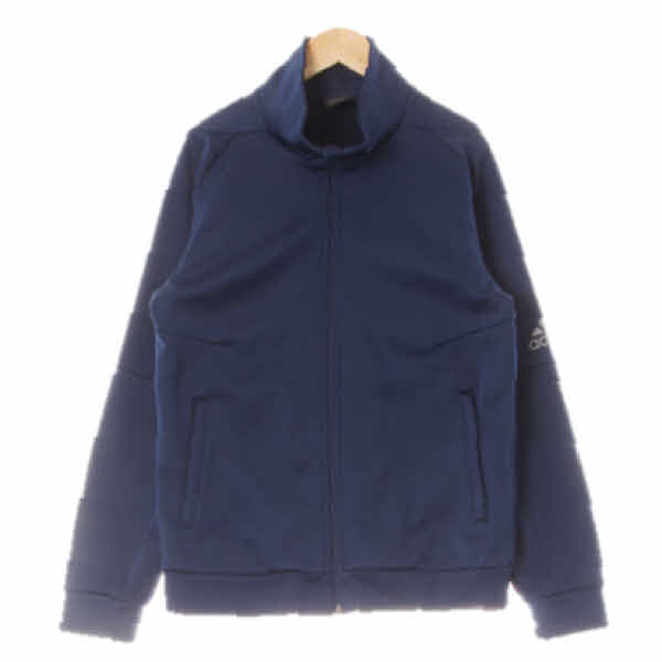 아디다스 네이비 프린팅 하이넥소매로고집업