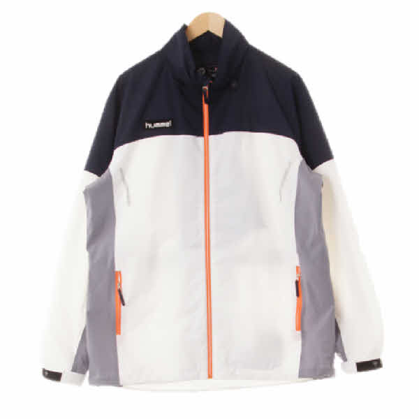 hummel 화이트네이비 배색하이넥바람막이