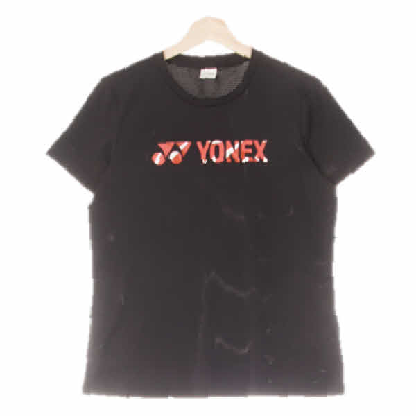 yonex 블랙 빅로고매쉬반팔티