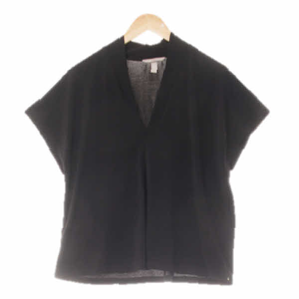 h&m 블랙 브이넥캡슬리브블라우스