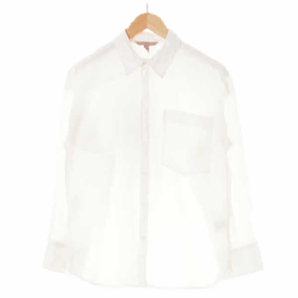 h&m 화이트 린넨 포켓긴팔셔츠