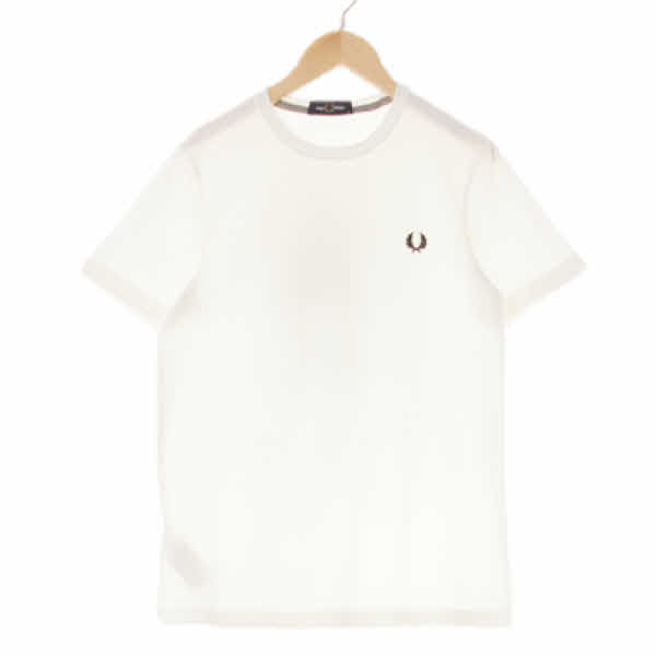 fred perry 화이트 면 레귤러핏반팔티