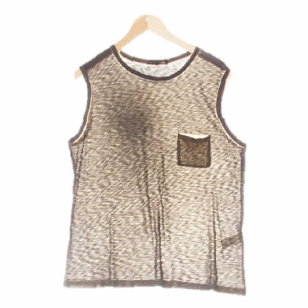 rag&bone 다크차콜크림아이보리 면 포켓반전민소매티