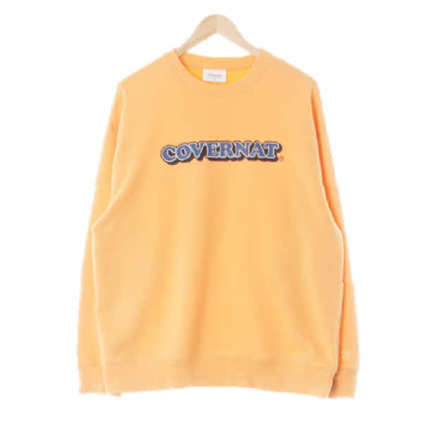 커버낫 살몬코랄오렌지 면혼방 빅로고레귤러핏맨투맨