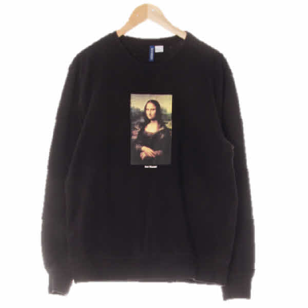 h&m 블랙 면 모나리자라운드맨투맨
