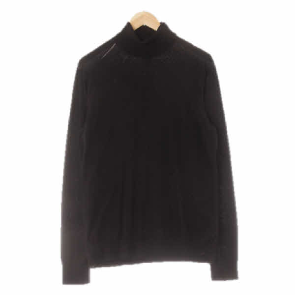 h&m 블랙 면 시보리폴라니트