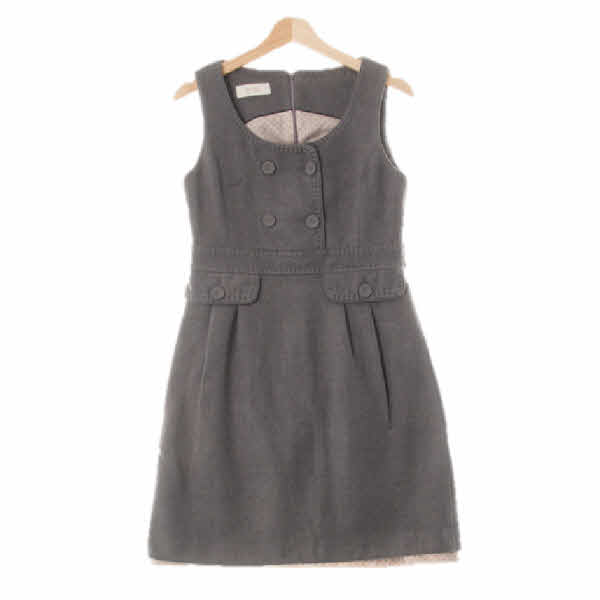 bcbg 그레이 울 더블버튼핀턱모직원피스
