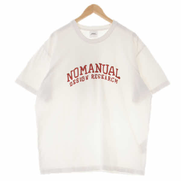 nomanual 화이트 면 빅로고루즈핏반팔티