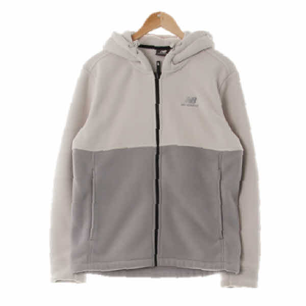 뉴발란스 그레이시화이트라이트그레이 플리스기모후드점퍼