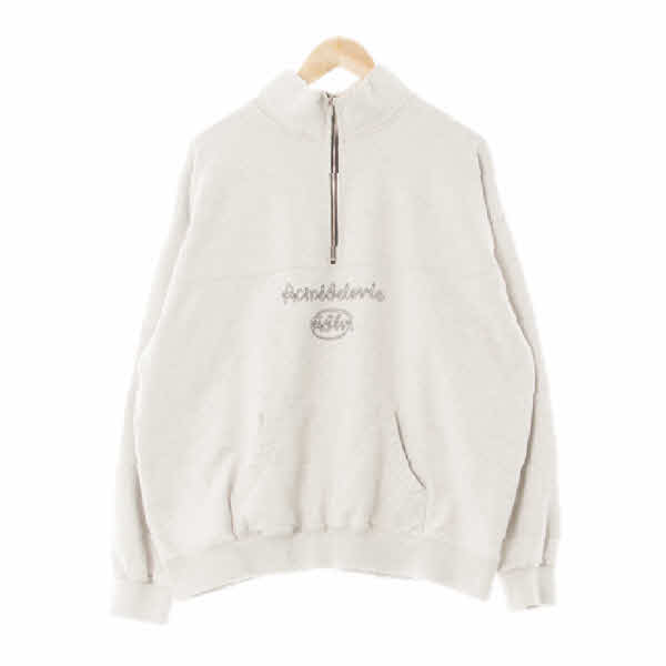 아크메드라비 멜란지라이트그레이 면 밧줄로고포켓맨투맨