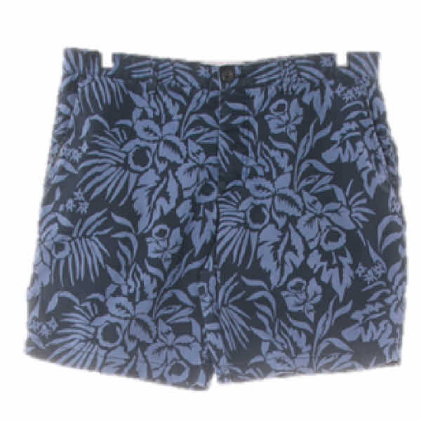 h&m 그레이시네이비블루 플라워패턴 면 하프팬츠