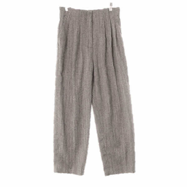 h&m 블랙 헤링본 비스코스혼방 쓰리턱하이웨스트슬랙스