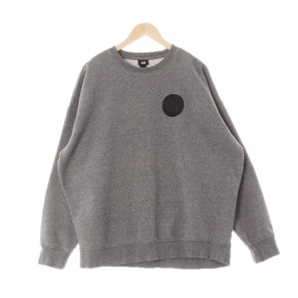 h&m 멜란지그레이 프린팅 면혼방 아치레터링드롭숄더맨투맨