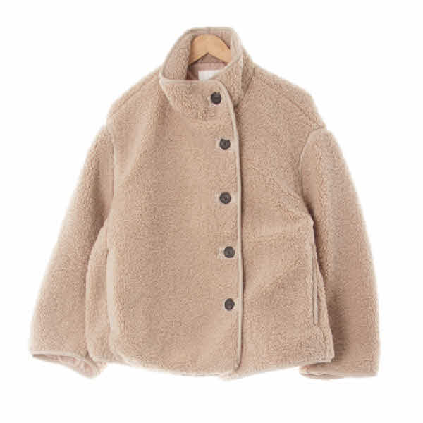 h&m 웜토프베이지 하이넥보아퍼자켓