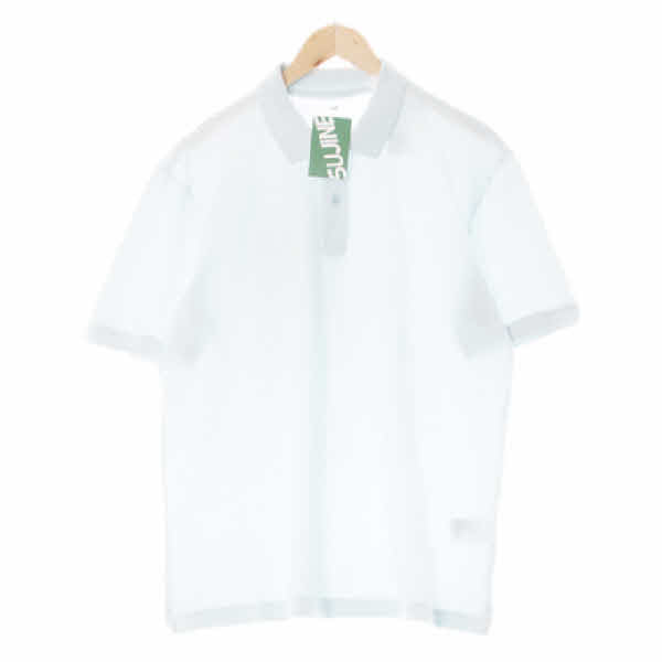 h&m 라이트스카이블루 면 레귤러핏카라반팔티