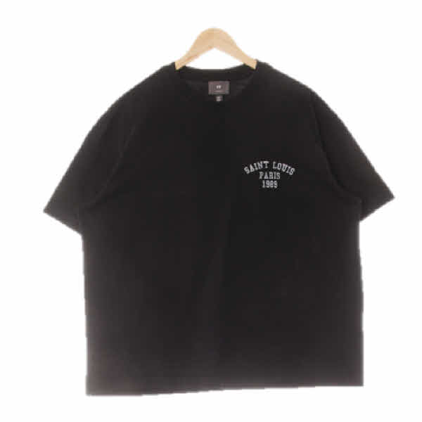 h&m 블랙 프린팅 면 생루이파리1989반팔티셔츠