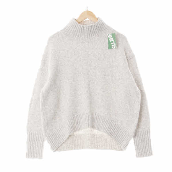 h&m 라이트멜란지그레이 울혼방 시보리터틀넥드롭숄더스웨터
