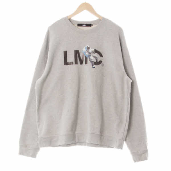 lmc 멜란지그레이 프린팅 면 우주비행사빅로고맨투맨