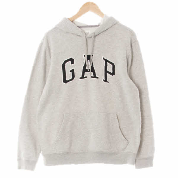 gap 멜란지그레이 면혼방 포켓기모빅로고후드티