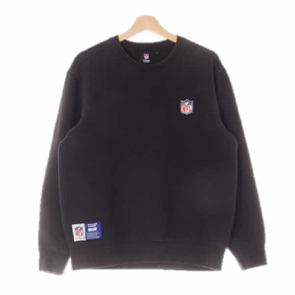 NFL 블랙 면혼방 자수패치스웨트셔츠