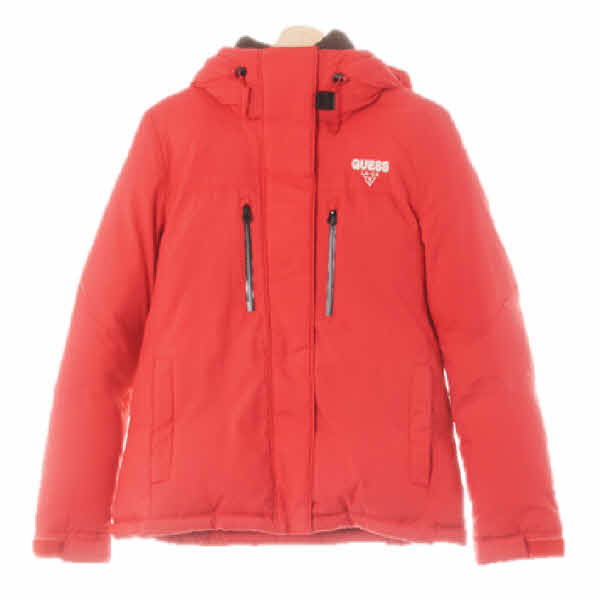 Guess 레드 넥버클자수로고하이넥패딩