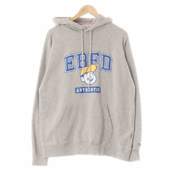 ebbetsfield 그레이 면 빅로고루즈핏후드티