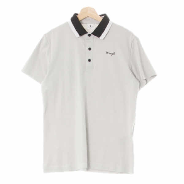 와이드앵글 블랙 도트 컬러배색카라PK반팔티