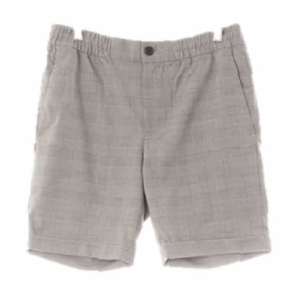 h&m 화이트블랙 하운드체크 면혼방 롤업5부밴딩팬츠