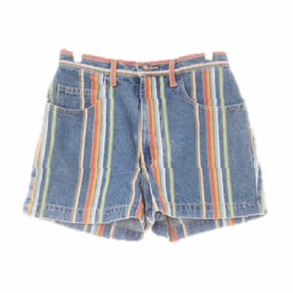 Guess 트루블루 멀티스트라이프 데님 빈티지워싱컬러배색숏진