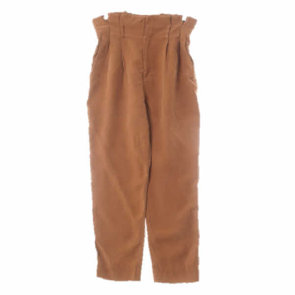 h&m 레더브라운 비스코스혼방 하이투턱슬랙스