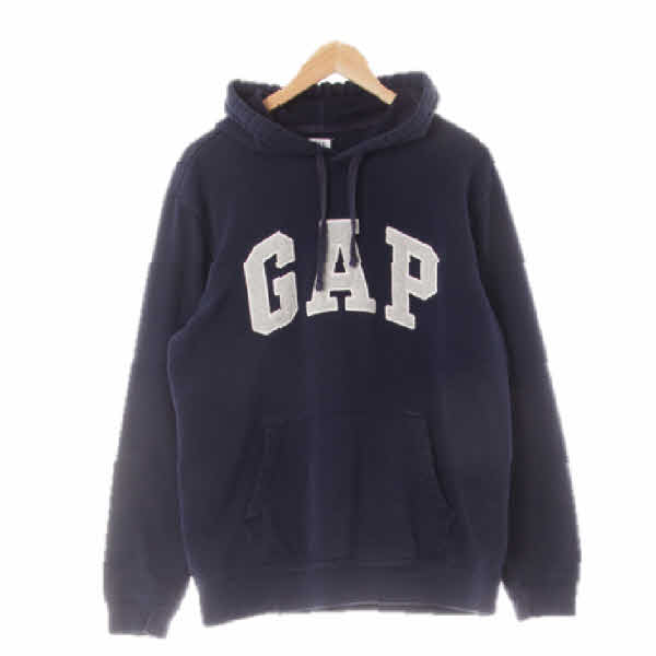 gap 네이비 면혼방 패치레터링후드티