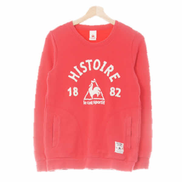 라코스테 핫핑크 면혼방 히스토리포켓맨투맨