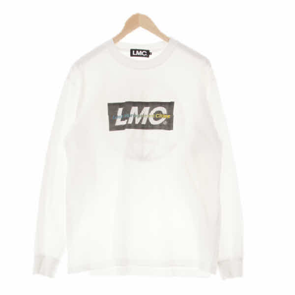lmc 화이트 프린팅 면 중앙멀티로고긴팔티