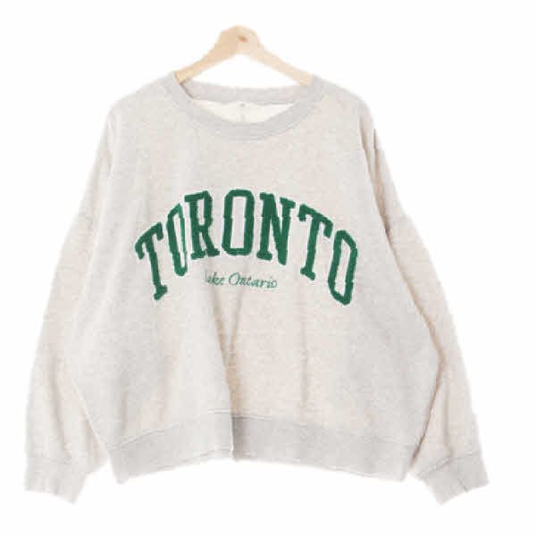 h&m 멜란지그레이 면혼방 뽀글이토론토패치맨투맨