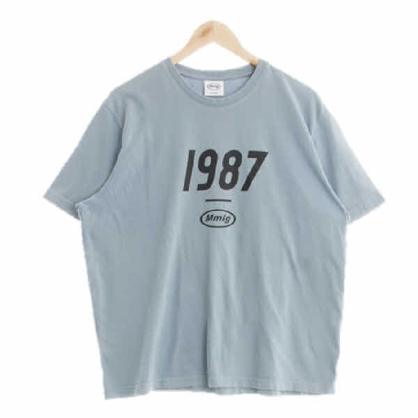 mmlg 블루 면 1987라운드반팔티셔츠
