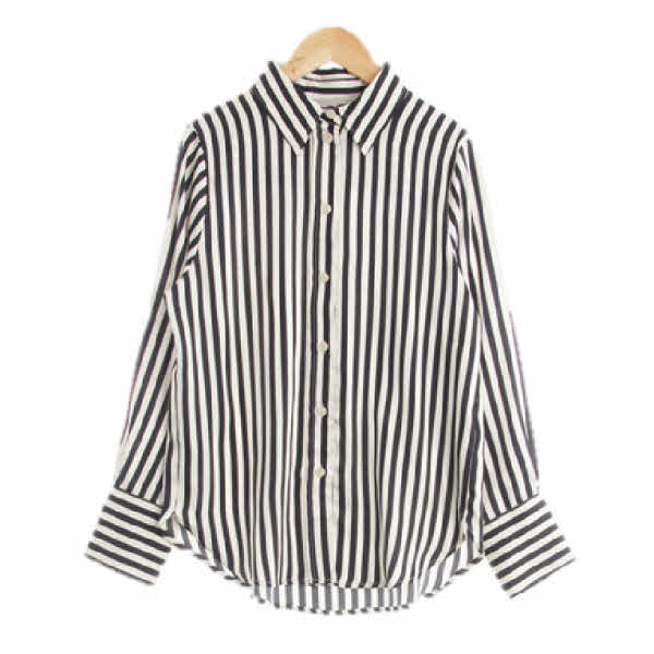 h&m 화이트블랙 스트라이프 긴팔셔츠