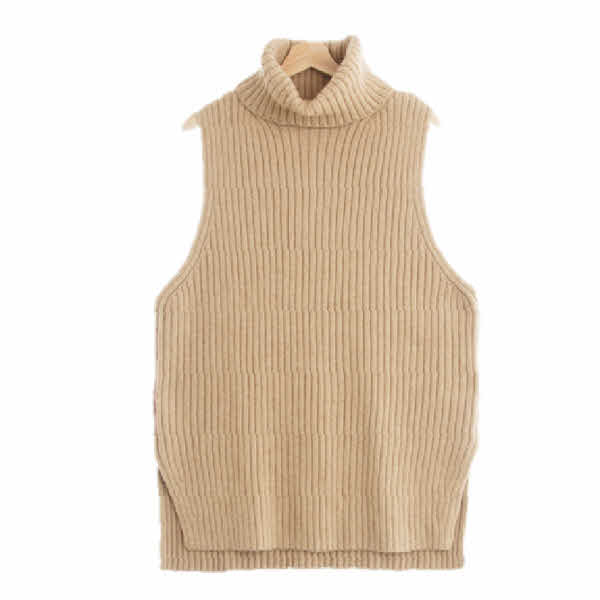 h&m 브라운 터틀넥니트조끼