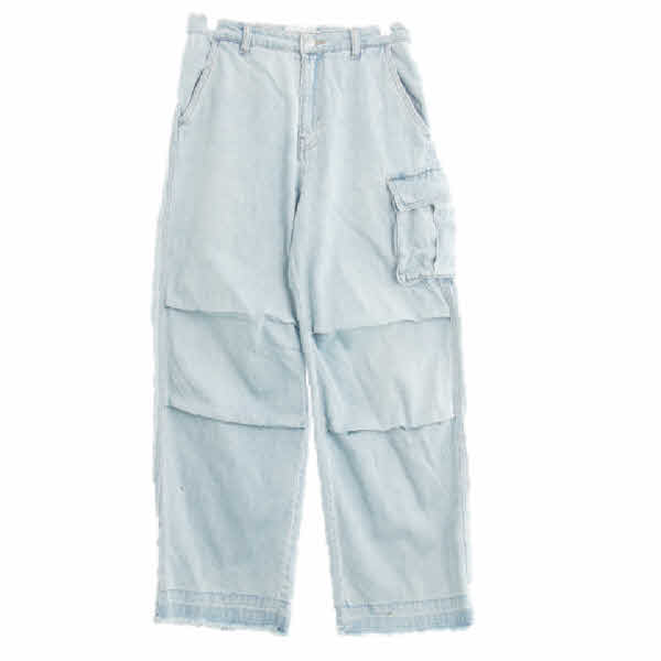 h&m 연청 데님 입체무릎와이드컷팅진
