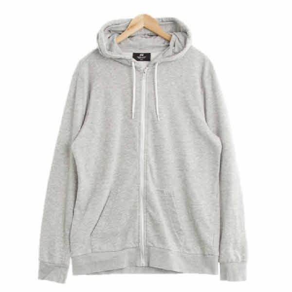 h&m 멜란지그레이 면혼방 레귤러핏후드집업