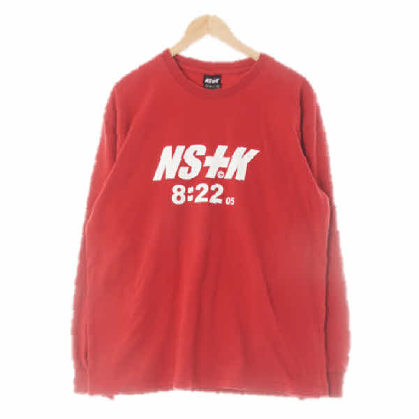 NS+K 브릭레드 면 루즈핏긴팔티