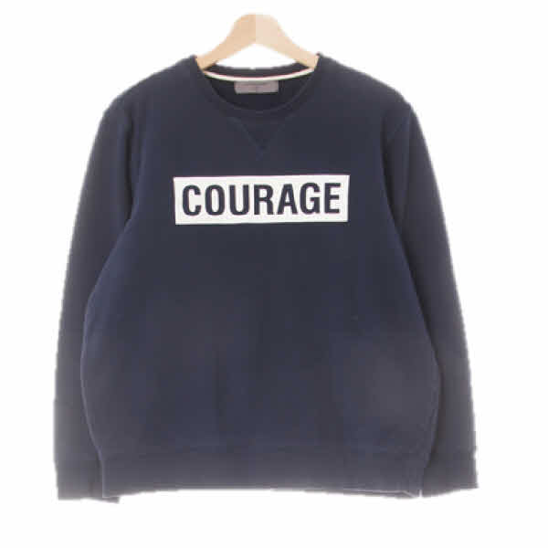 지오다노 네이비 면혼방 COURAGE맨투맨
