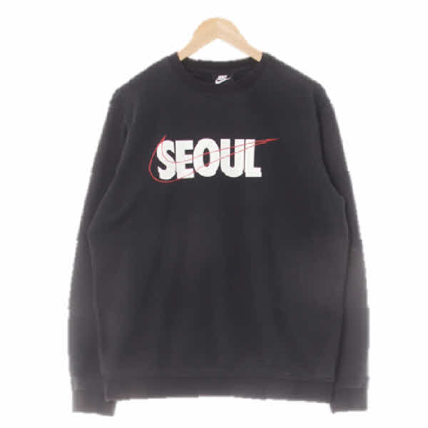 나이키 더스티블랙 면혼방 서울빅로고기모맨투맨
