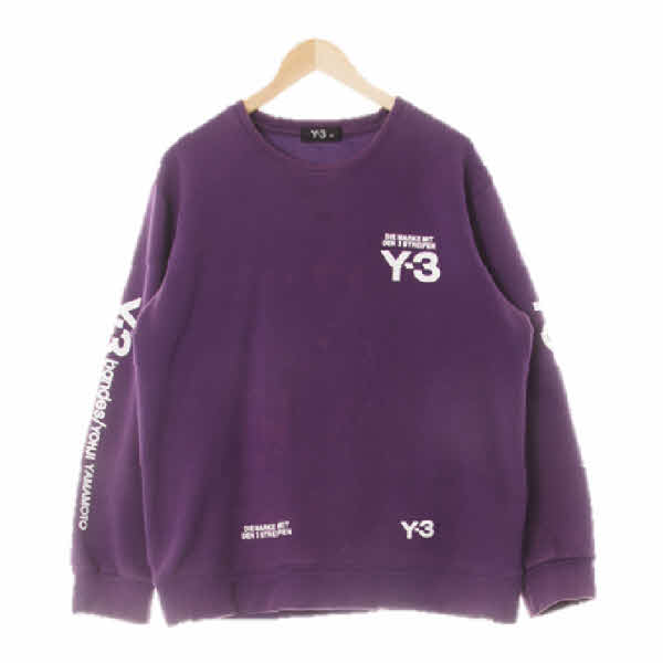 y-3 퍼플 프린팅 레터링루즈스웨트셔츠