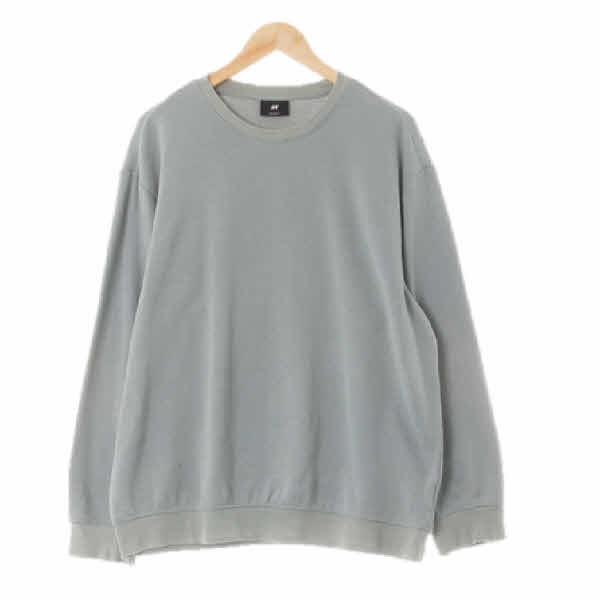 h&m 데저트세이지민트 면혼방 심플스웨트셔츠