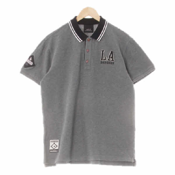 MLB 차콜 면 LA다저스카라배색반팔티