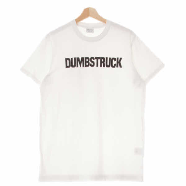 dumbstruck 화이트 면 빅로고루즈핏롱반팔티